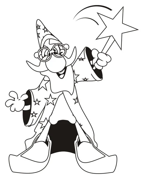 coloring wizard with magic wand