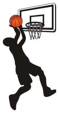 Sepet oyuncusunun koyu siyah gölgesi