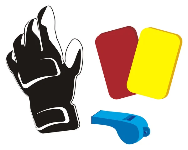 Μαύρο Γάντι Και Σύμβολα Του Ποδοσφαίρου — Φωτογραφία Αρχείου