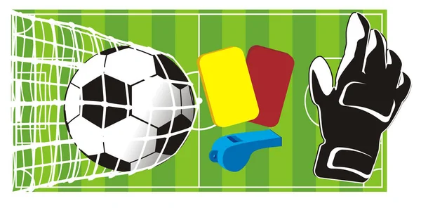 Tor Und Verschiedene Symbole Des Fußballs — kostenloses Stockfoto