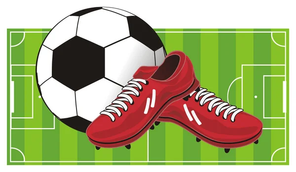 soccer ball and red cleats