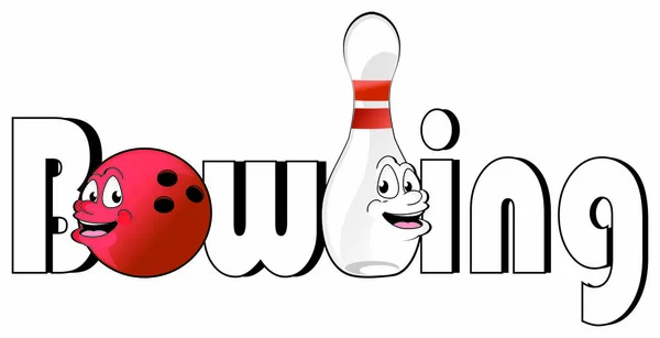 Woord Bowling Gelukkig Gereedschap — Stockfoto
