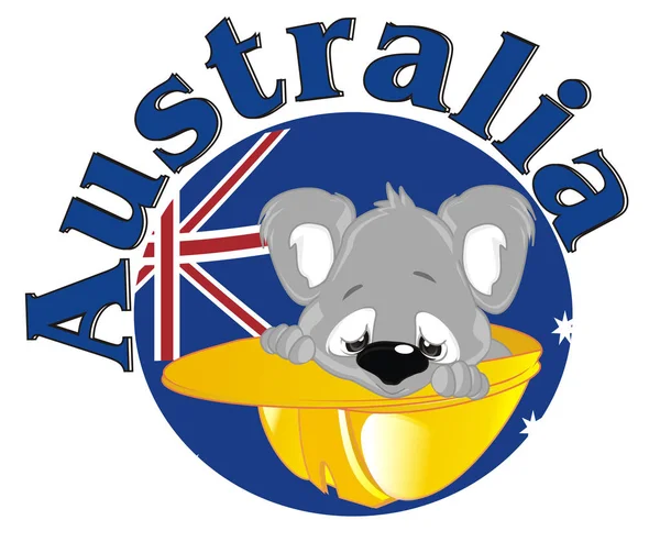 Flagge Und Buchstaben Australiens Mit Kleinem Koala — Stockfoto