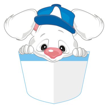 Şapkalı beyaz tavşan çocuk.