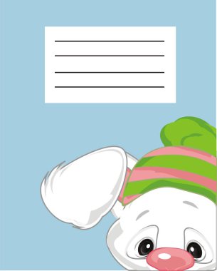 Mavi defterdeki beyaz tavşan çocuk.