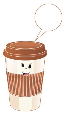 Temiz dipnotlu mutlu kahverengi kağıt bardak