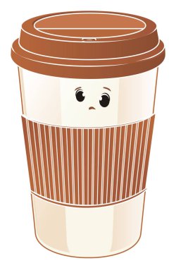 Kahverengi kağıt bardak ve gözler.