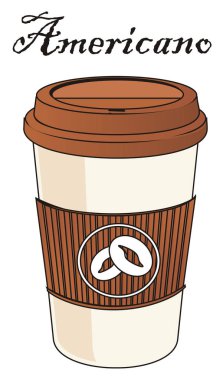 Kahverengi kağıt bardakta Americano.