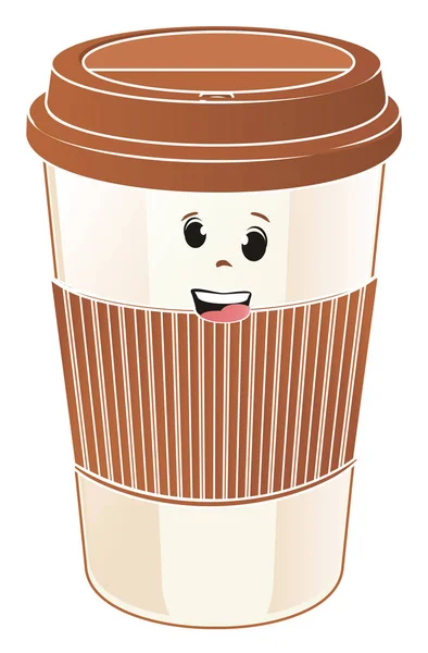 Happy Brown Paper Cup Stand — Stock Photo, Image