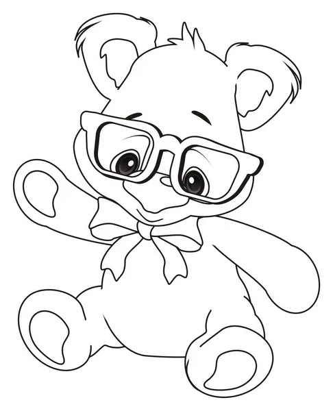 Coloring Teddy Bear Glasses — Stock Photo, Image
