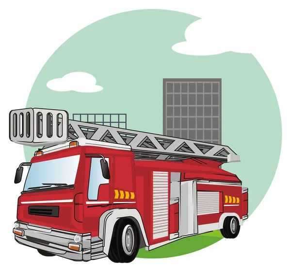 Красная Пожарная Машина Городу — стоковое фото