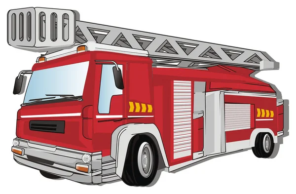Red Fire Engine Gray Shadow — Stock Photo, Image