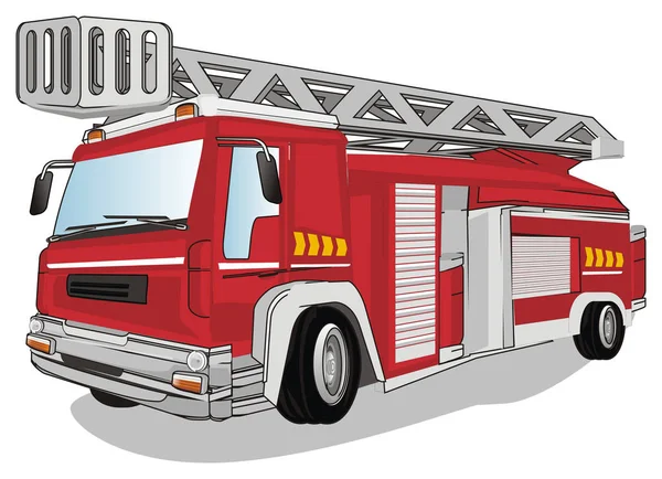 red fire engine on a white background