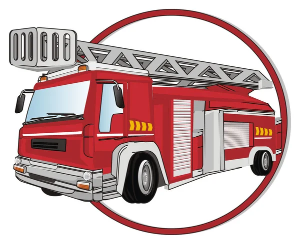 Κόκκινη Πυροσβεστική Μηχανή Κόκκινη Πινακίδα — Φωτογραφία Αρχείου