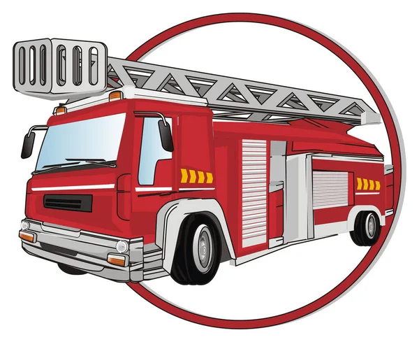 red fire engine on red sign