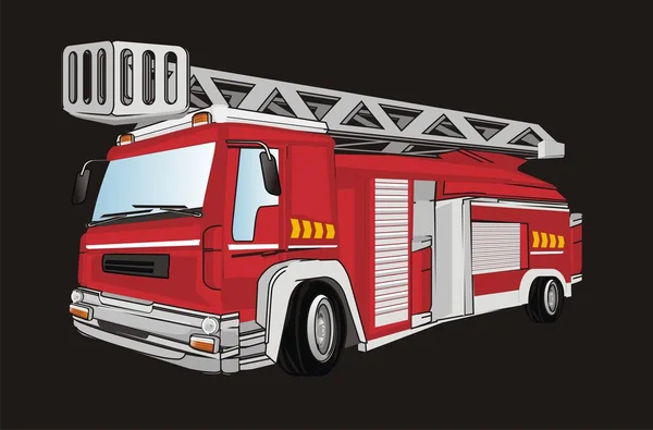 黒地に赤い消防車 — ストック写真