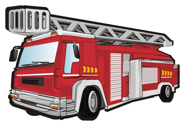 Red Fire Engine Black Shadow — Stock Photo, Image