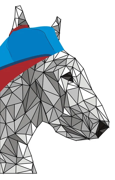 Papercraft Bullterrier Mit Blauer Mütze — Stockfoto