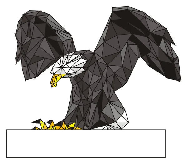 Águila Negra Con Cartel Limpio — Foto de Stock