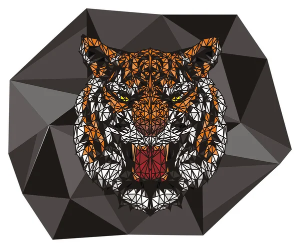 Tigre Papercraft Icône Noire — Photo