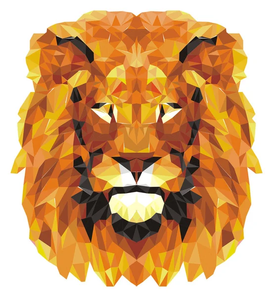 Papercraft Orange Lion White Background — Stock Photo, Image