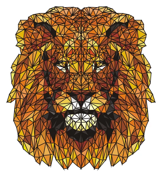 Papercraft Orange Lion White Background — Stock Photo, Image