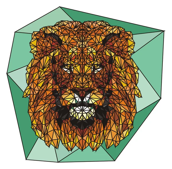 Бумага Оранжевый Лев Зеленой Иконой — стоковое фото