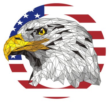 Kağıt işi kartal ve yuvarlak Usa bayrağı