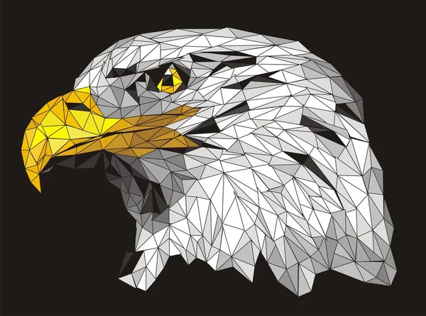 Kopf Des Papercraft Adlers Auf Schwarzem Hintergrund — Stockfoto