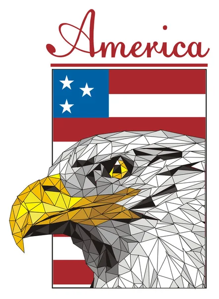 papercraft eagle and flag of America