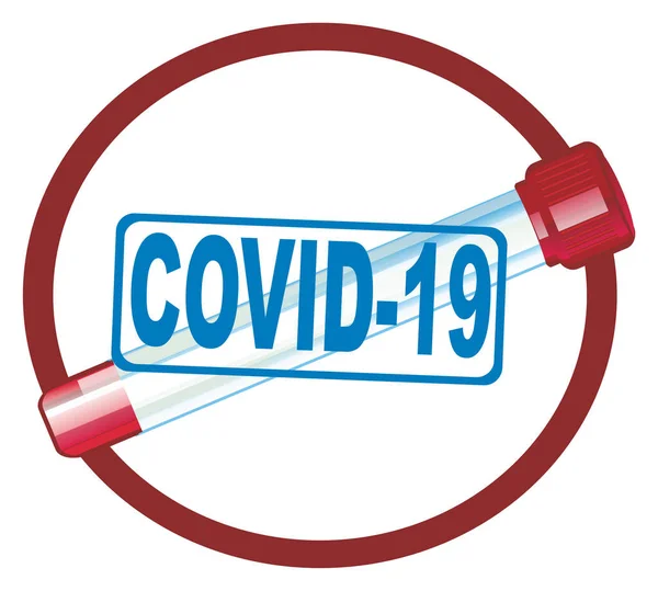 Covid 19と赤信号の試験管 — ストック写真