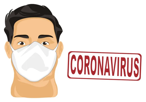 Coronavirus Man Met Wit Masker — Stockfoto