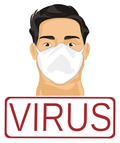 Штамп Вірусу Людина Маскою — стокове фото