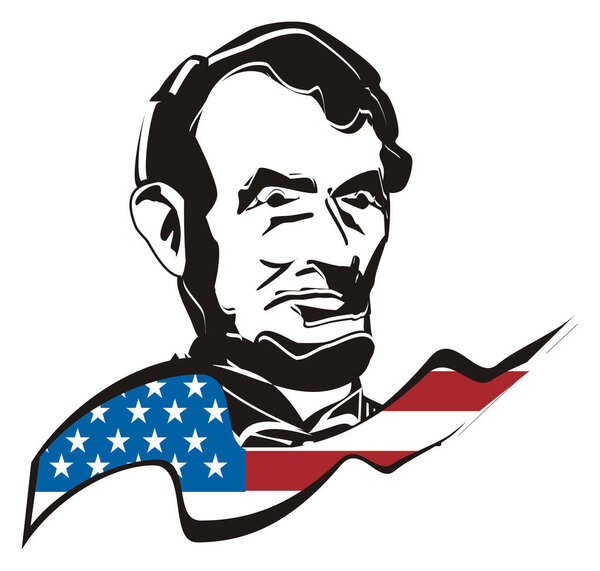 черно-белое лицо Линкольна
