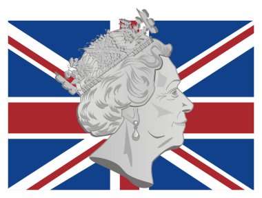  Kraliçe II. Elizabeth İngiliz bayrağında