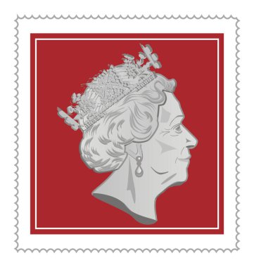  Kraliçe II. Elizabeth ve kırmızı posta damgası