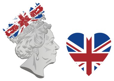  Kraliçe II. Elizabeth ve kalbi İngiliz bayrağıyla