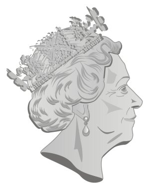Kraliçe II. Elizabeth 'in gri portresi