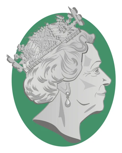 Regina Elisabetta Sull Icona Verde — Foto Stock