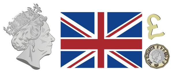 Erzsébet Királynő Nemzeti Zászló — Stock Fotó