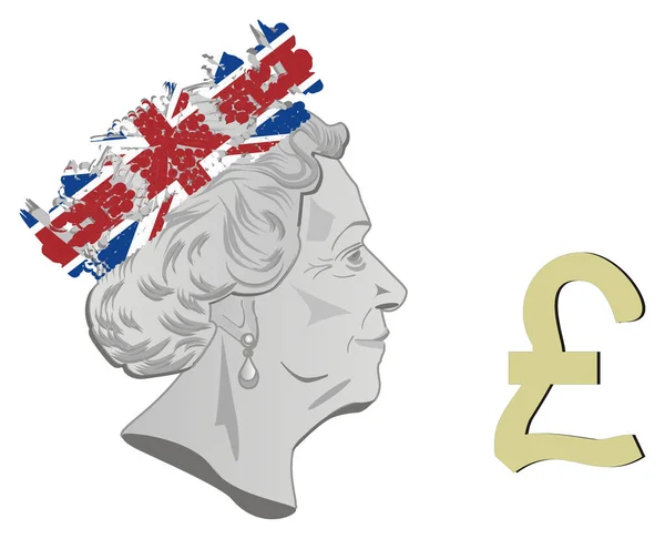Королева Єлизавета Знак Фунта — стокове фото