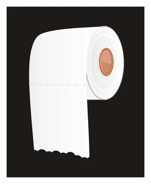 White Toilet Paper Black Background — Stock Photo, Image