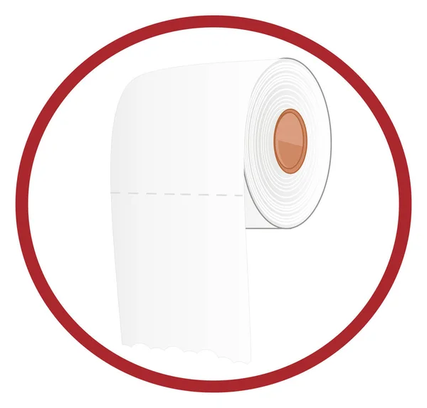 Papier Toilette Blanc Sur Panneau Rouge — Photo