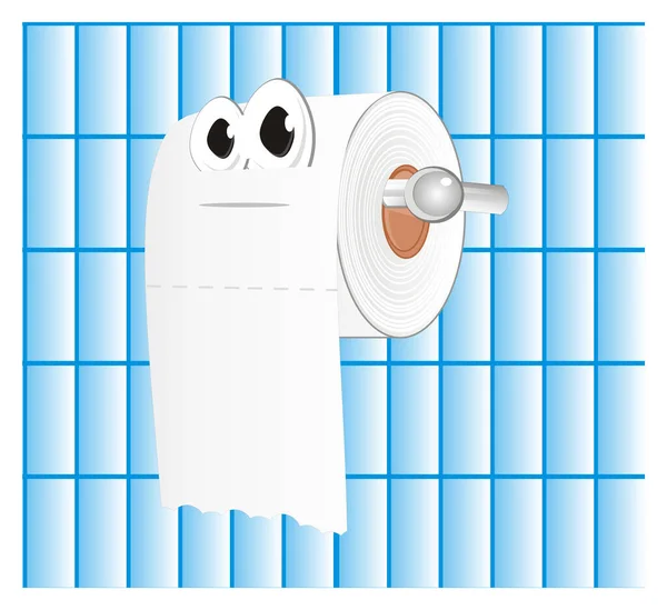 Lustiges Weißes Toilettenpapier Ohne Emotionen — Stockfoto