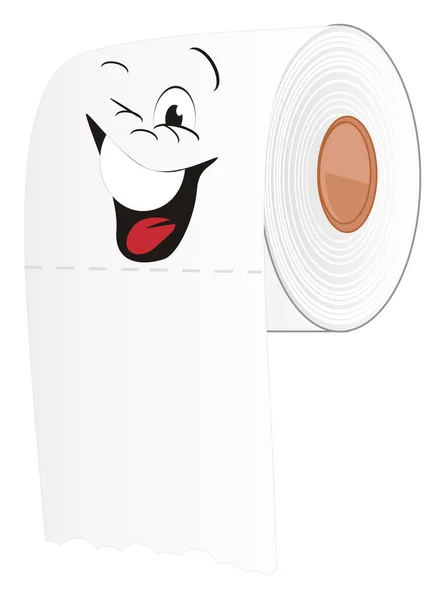 Одна Белая Туалетная Бумага — стоковое фото