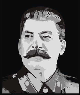 Joseph Stalin siyah arka planda