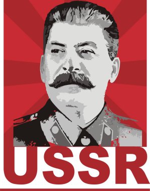 Joseph Stalin kırmızı bayrakta