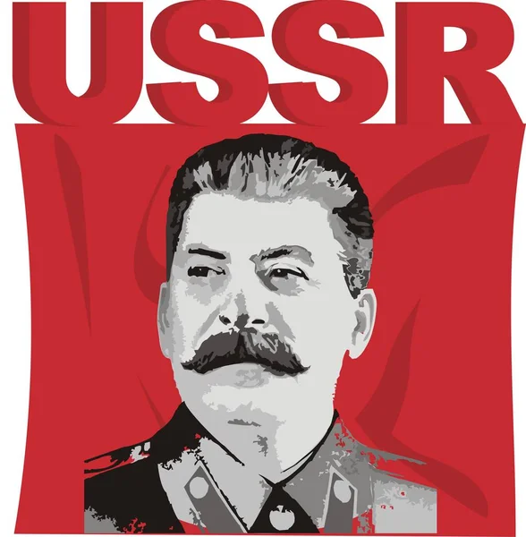 Joseph Stalin Rode Vlag Met Letters — Stockfoto