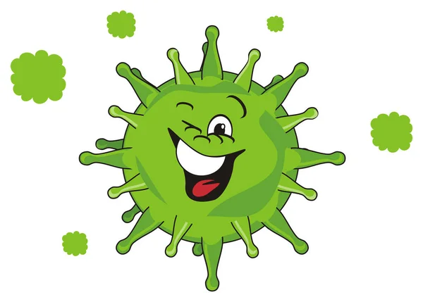 Χαμογελαστός Ιός Gren Του Coronavirus — Φωτογραφία Αρχείου