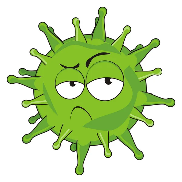 Unhappy Green Face Coronavirus — Stock Photo, Image